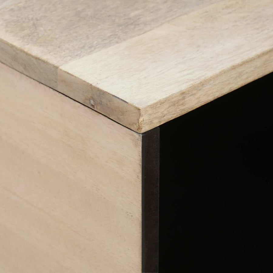 Salontafel met plank Beige 80 x 50 x 40 cm Massief acaciahout