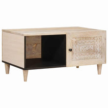 Salontafel met plank Beige 80 x 50 x 40 cm Massief acaciahout