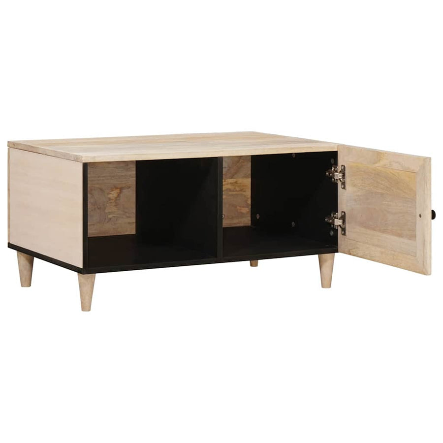Salontafel met plank Beige 80 x 50 x 40 cm Massief acaciahout