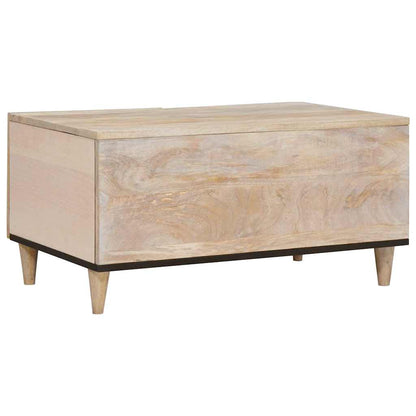 Salontafel met plank Beige 80 x 50 x 40 cm Massief acaciahout