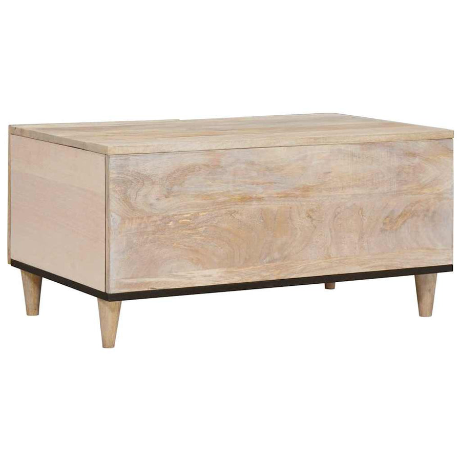 Salontafel met plank Beige 80 x 50 x 40 cm Massief acaciahout