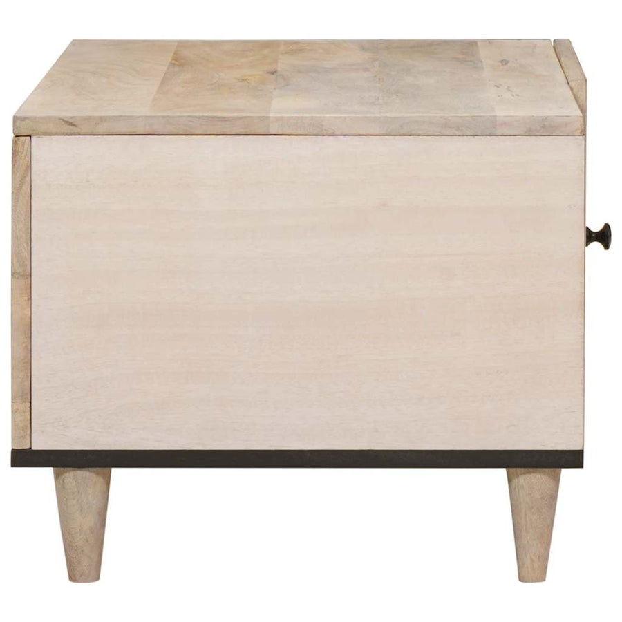 Salontafel met plank Beige 80 x 50 x 40 cm Massief acaciahout