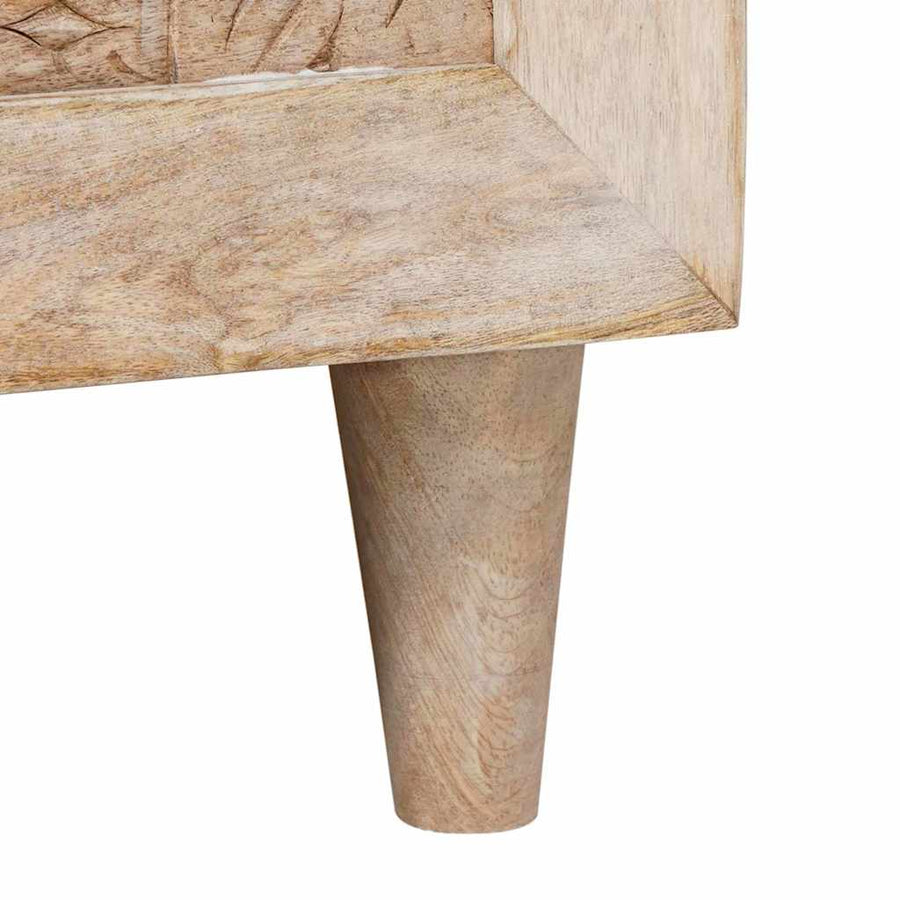Salontafel met opslag Beige 80 x 50 x 40 cm Massief acaciahout