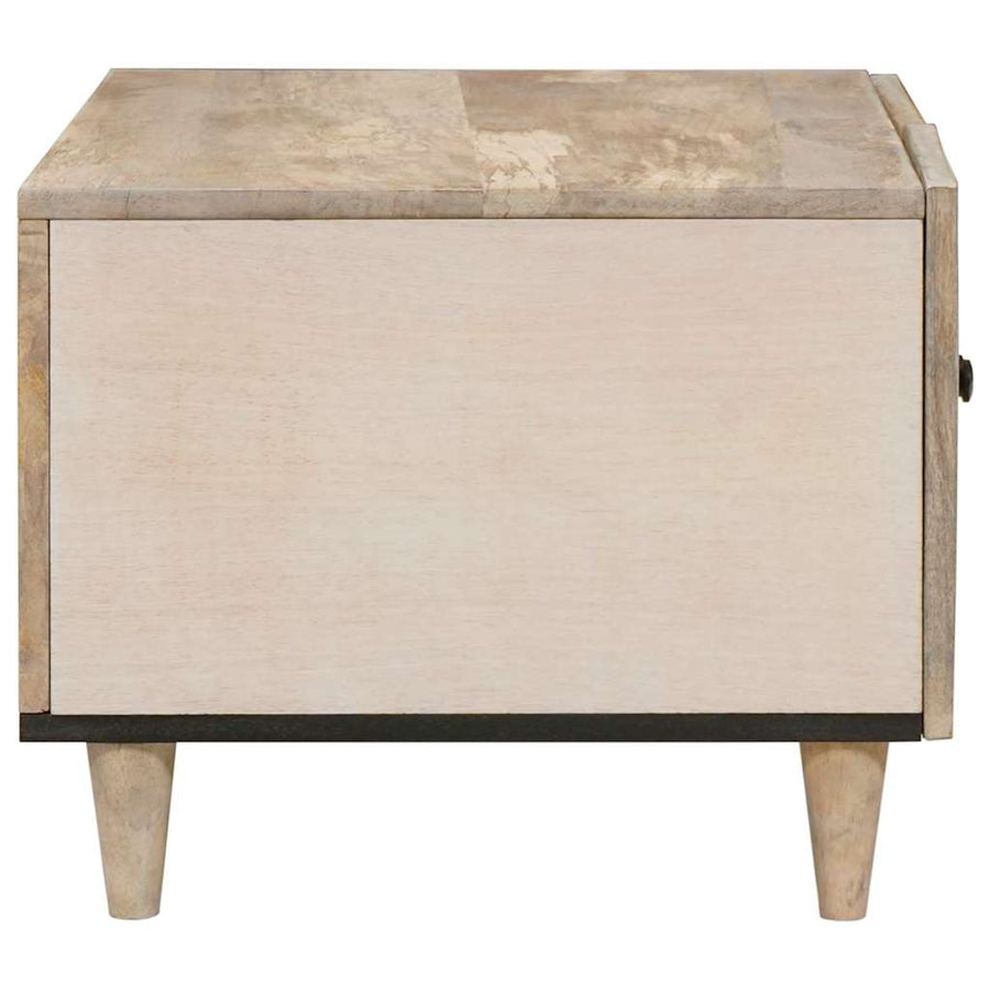 Salontafel met opslag Beige 80 x 50 x 40 cm Massief acaciahout