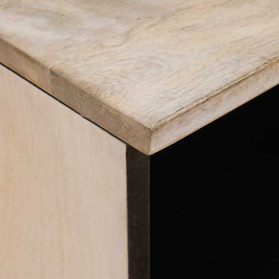 Nachtkastje met lade Beige 40 x 33 x 46 cm Massief acaciahout