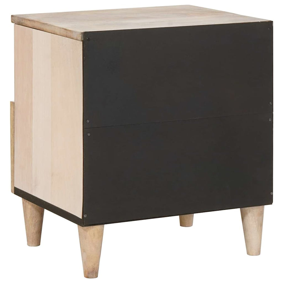 Nachtkastje met lade Beige 40 x 33 x 46 cm Massief acaciahout