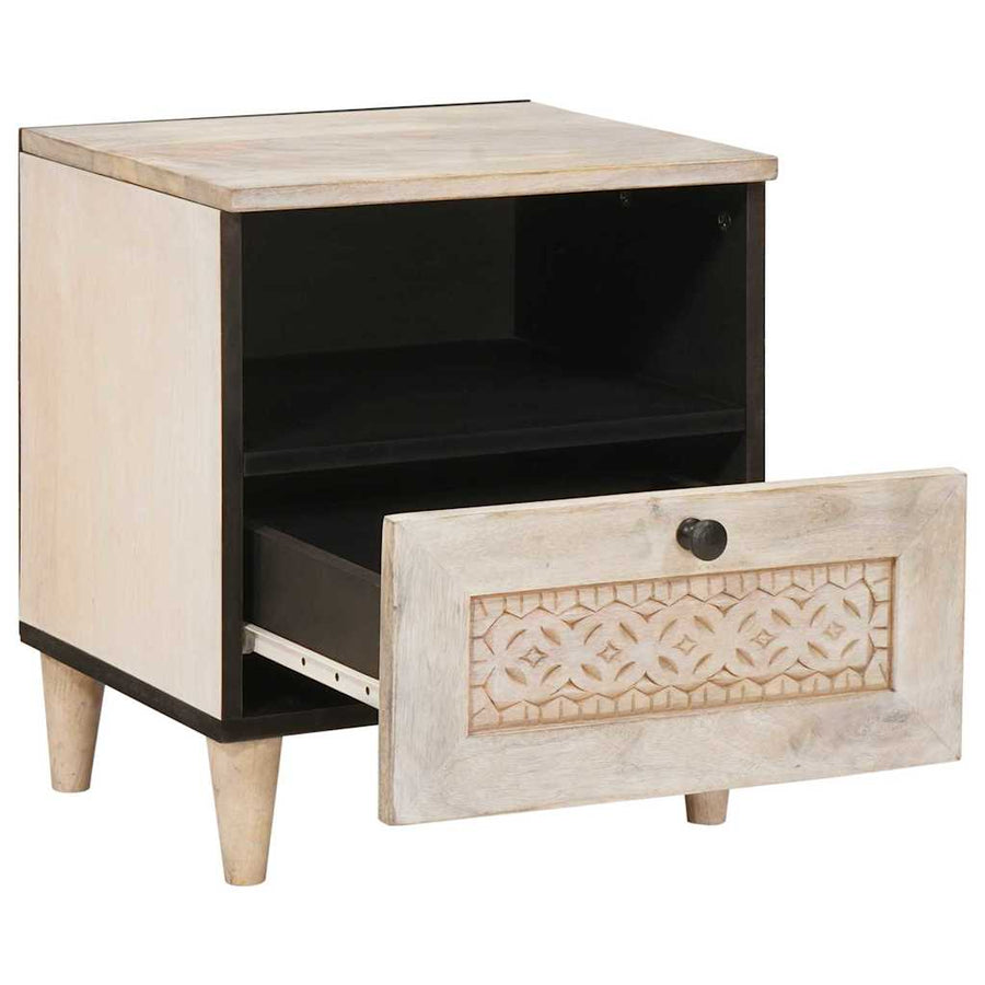 Nachtkastje 2 pcs Beige 40 x 33 x 46 cm Massief acaciahout