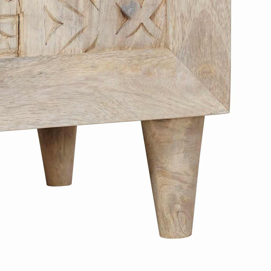 Nachtkastje met lade Beige 50 x 33 x 60 cm Massief acaciahout
