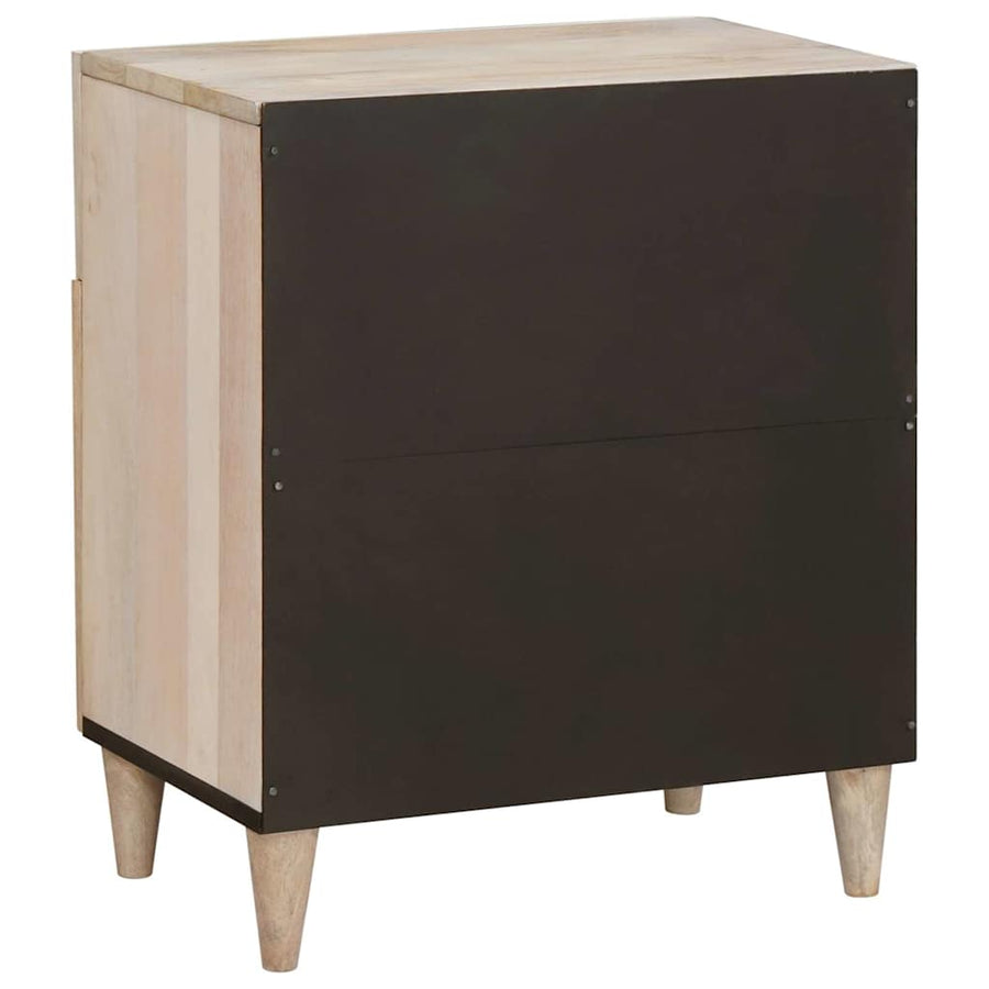 Nachtkastje met lade Beige 50 x 33 x 60 cm Massief acaciahout