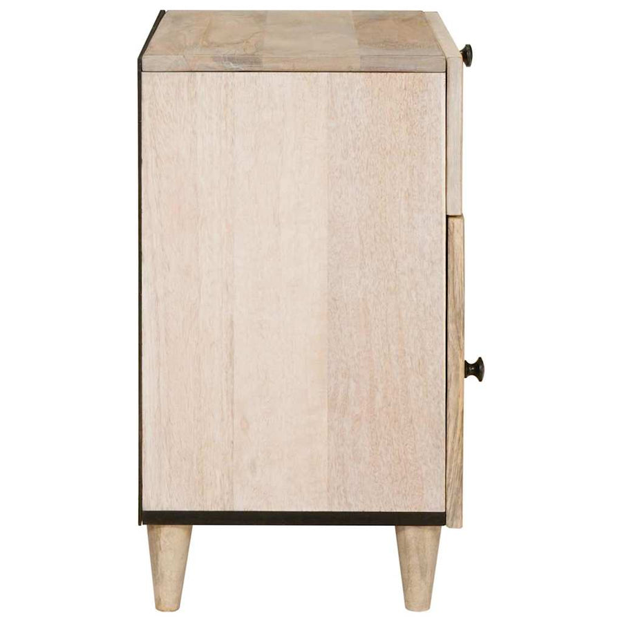 Nachtkastje met lade Beige 50 x 33 x 60 cm Massief acaciahout