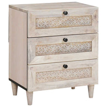 Nachtkastje met lade Beige 50 x 33 x 62 cm Massief acaciahout