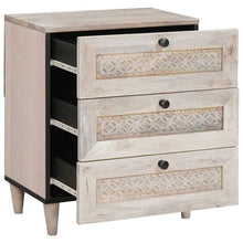 Nachtkastje met lade Beige 50 x 33 x 62 cm Massief acaciahout