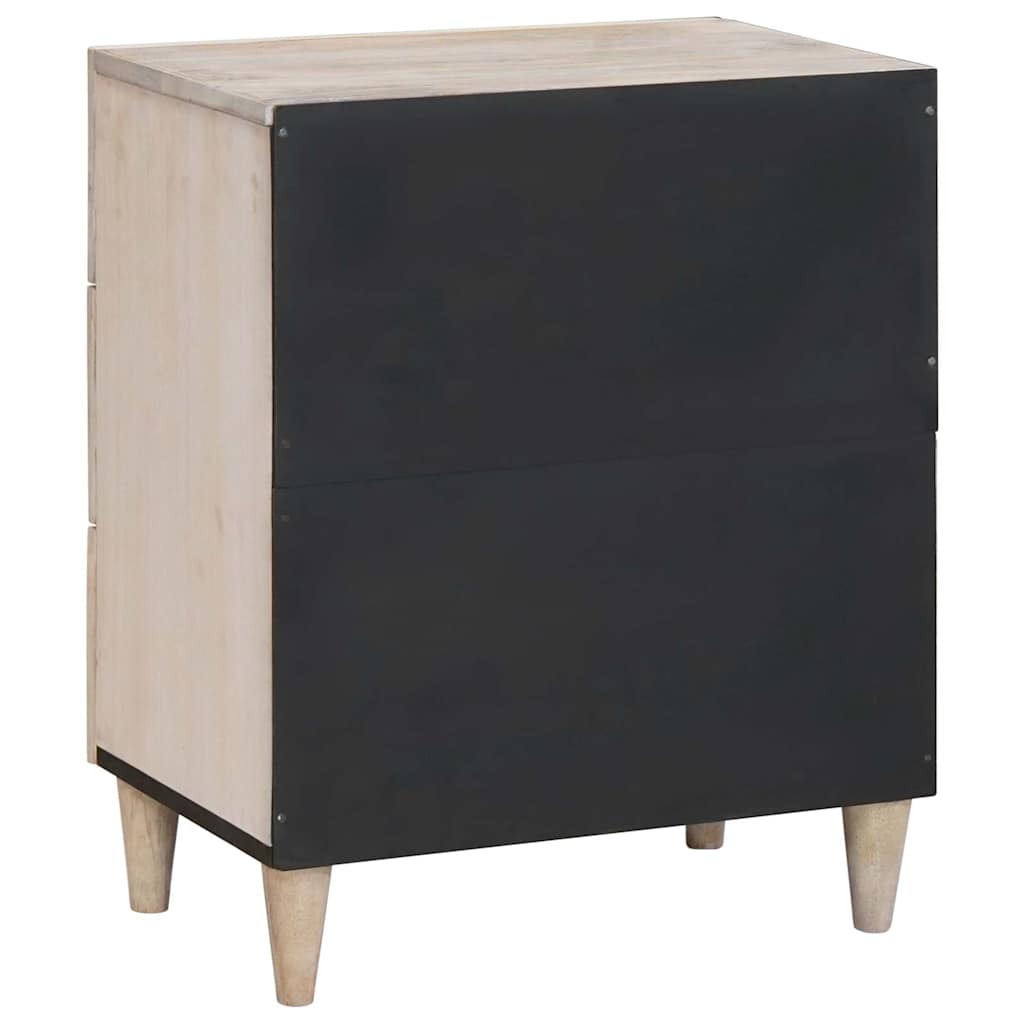 Nachtkastje met lade Beige 50 x 33 x 62 cm Massief acaciahout