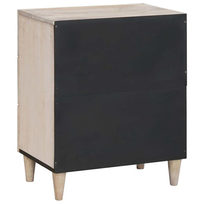 Nachtkastje met lade Beige 50 x 33 x 62 cm Massief acaciahout