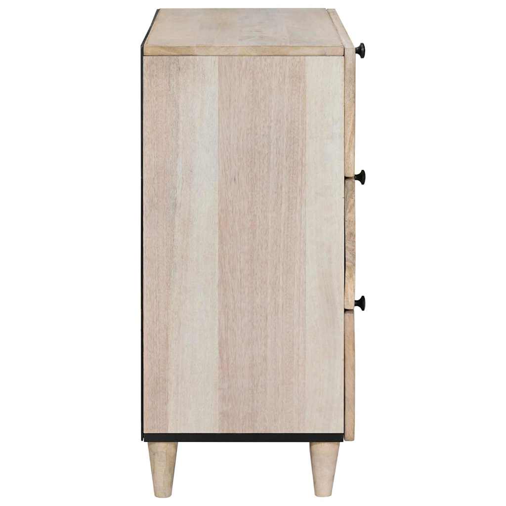 Nachtkastje met lade Beige 50 x 33 x 62 cm Massief acaciahout