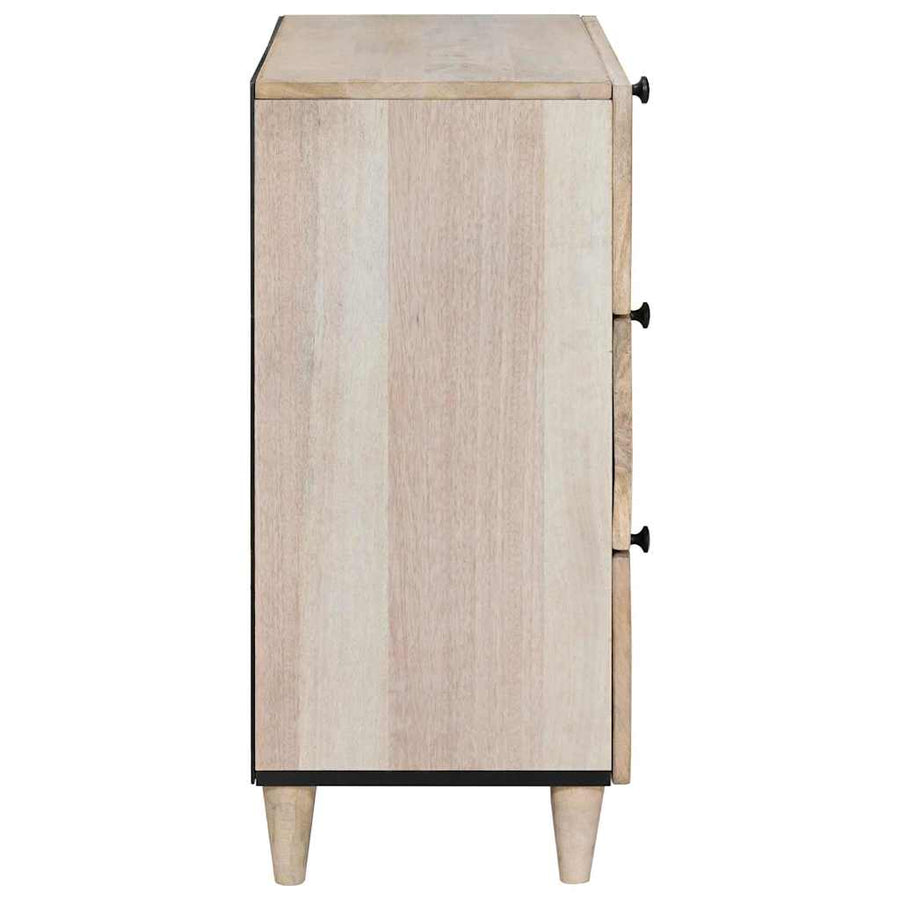 Nachtkastje met lade Beige 50 x 33 x 62 cm Massief acaciahout