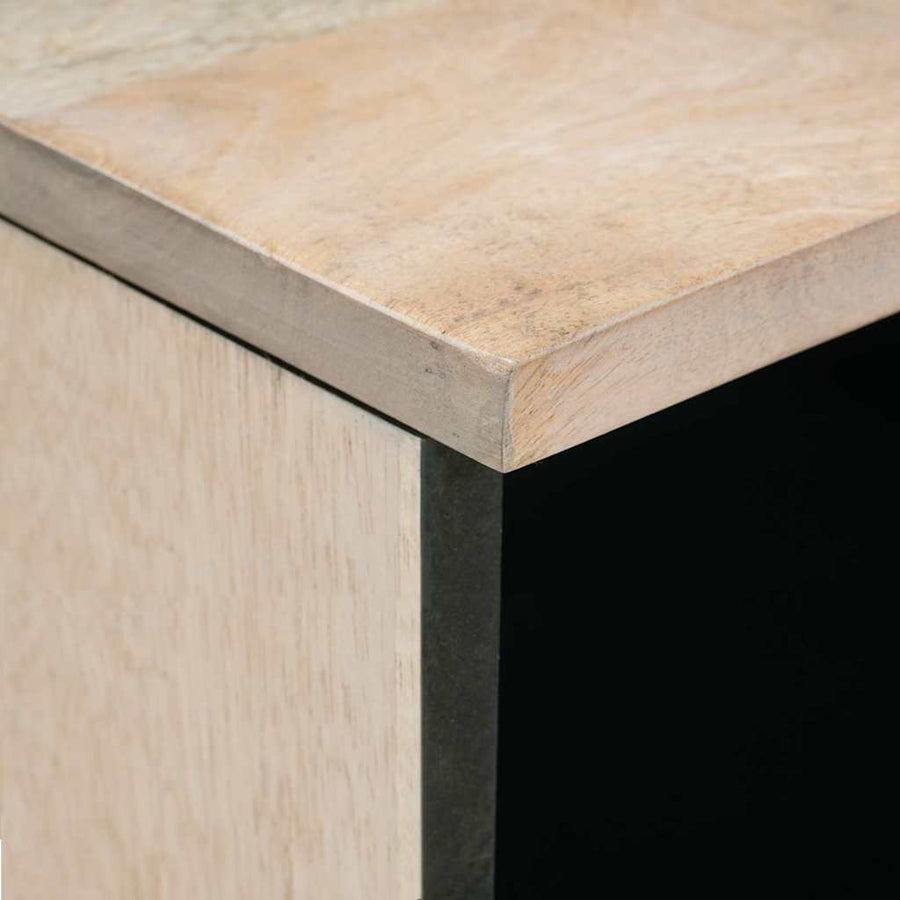 Nachtkastje met lade Beige 50 x 33 x 62 cm Massief acaciahout