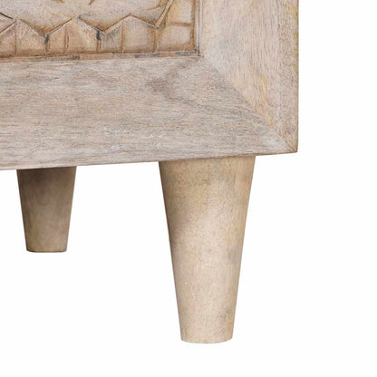 Nachtkastje met lade Beige 50 x 33 x 62 cm Massief acaciahout