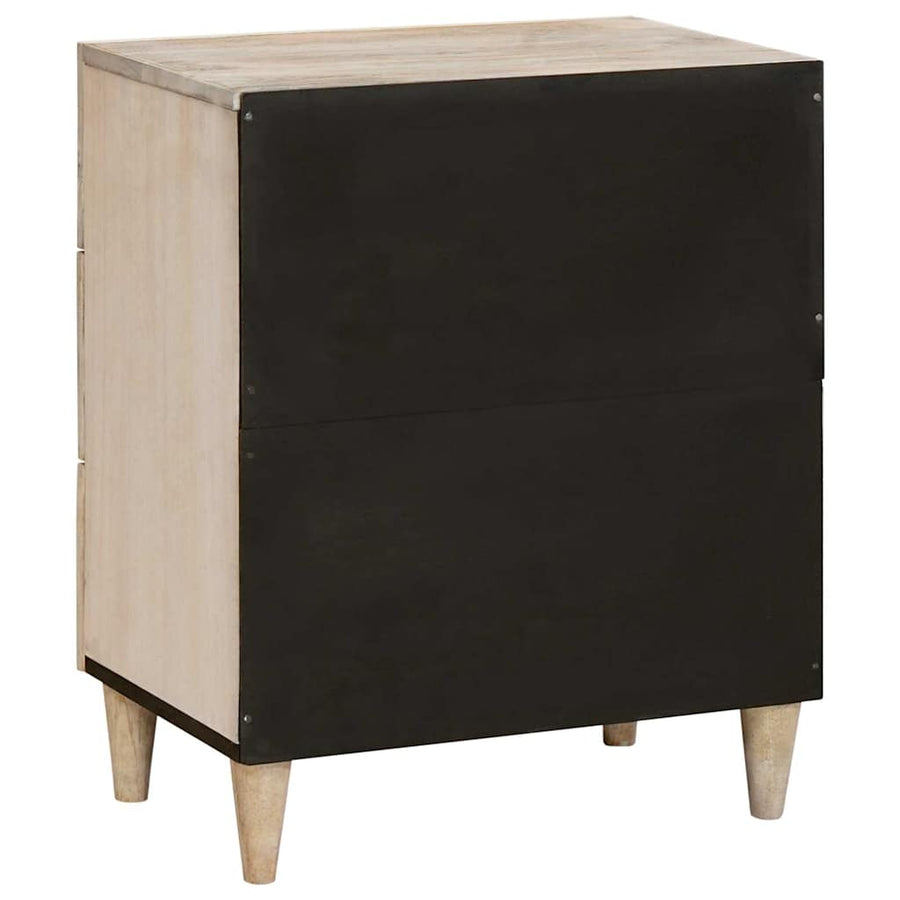 Nachtkastje met lade Beige 50 x 33 x 62 cm Massief acaciahout