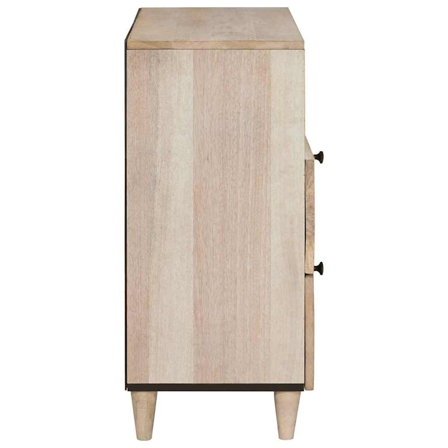 Nachtkastje met lade Beige 50 x 33 x 62 cm Massief acaciahout