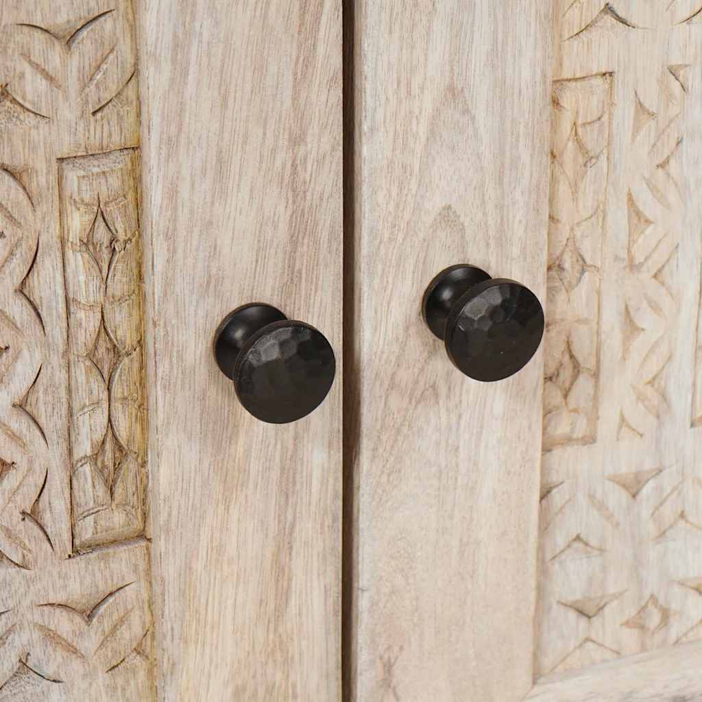 Nachtkastje met lade Beige 50 x 33 x 60 cm Massief acaciahout