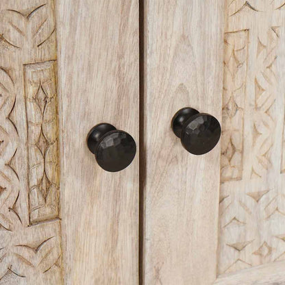 Nachtkastje met lade Beige 50 x 33 x 60 cm Massief acaciahout