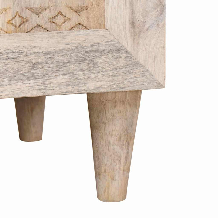 Nachtkastje met lade Beige 50 x 33 x 60 cm Massief acaciahout