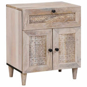 Nachtkastje 50x33x60 cm massief acaciahout beige