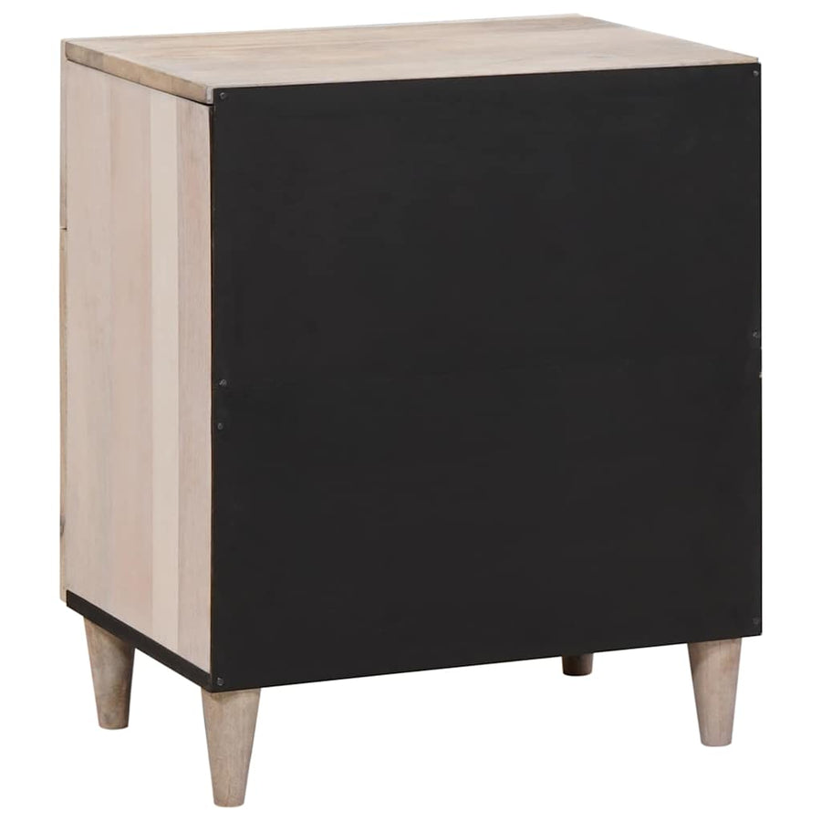 Nachtkastje met lade Beige 50 x 33 x 60 cm Massief acaciahout