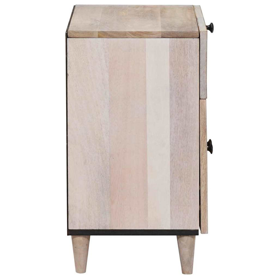 Nachtkastje met lade Beige 50 x 33 x 60 cm Massief acaciahout