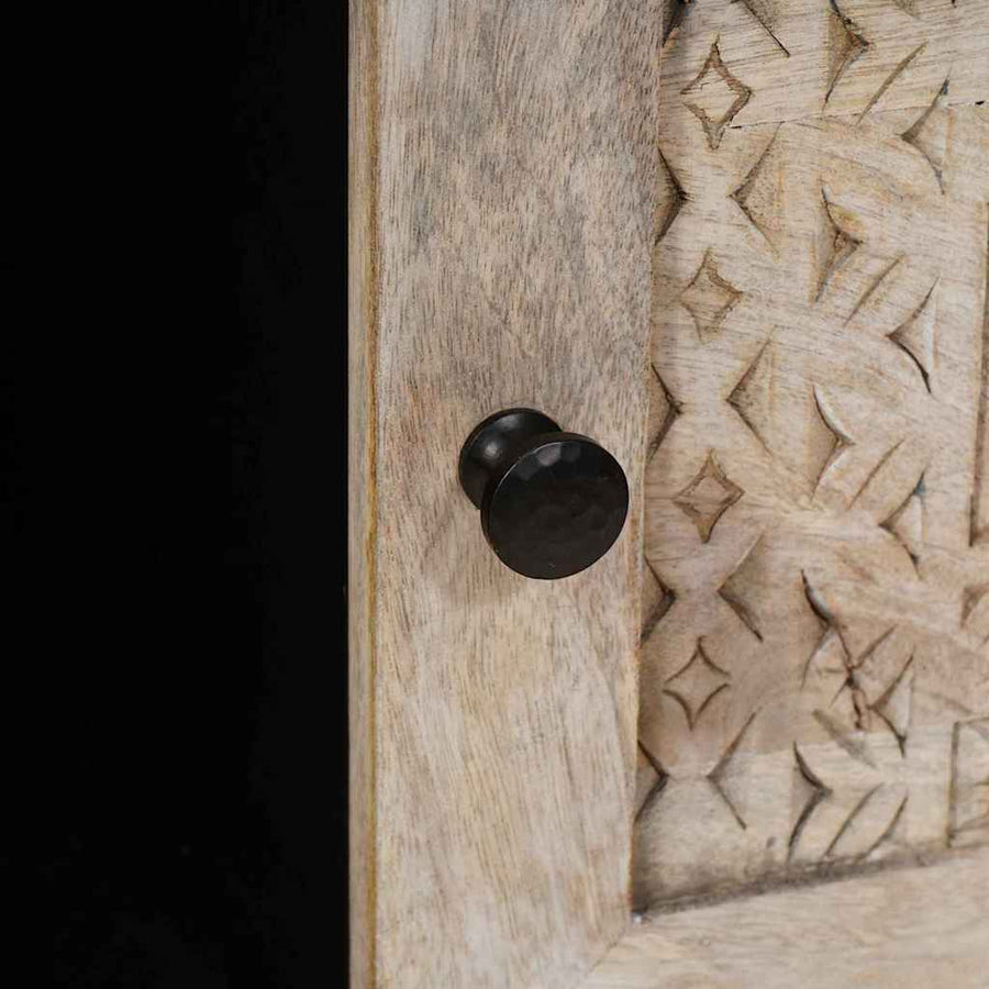 Salontafel met plank Beige 100 x 54 x 40 cm massief mangohout