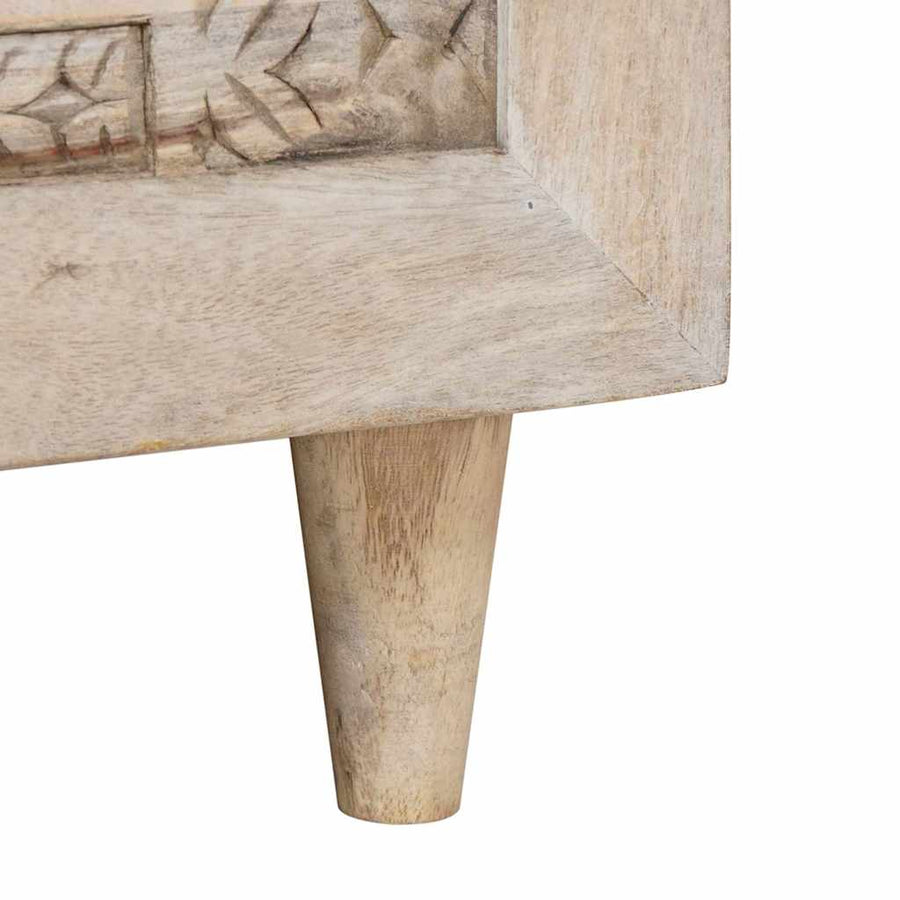 Salontafel met plank Beige 100 x 54 x 40 cm massief mangohout