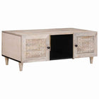 Coffee Table with Shelf Beige 100 x 54 x 40 cm Solid Acacia Wood