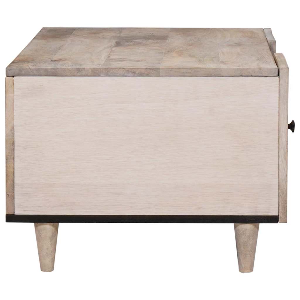 Salontafel met plank Beige 100 x 54 x 40 cm massief mangohout