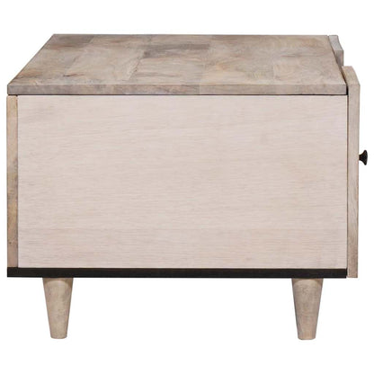 Salontafel met plank Beige 100 x 54 x 40 cm massief mangohout