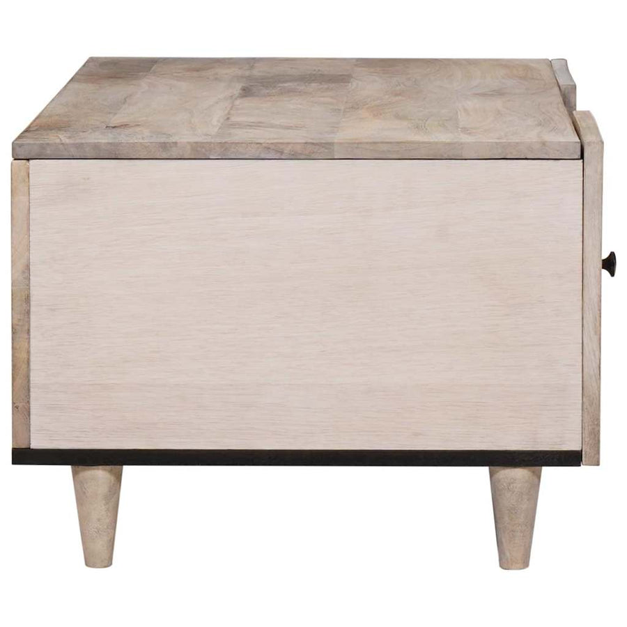 Salontafel met plank Beige 100 x 54 x 40 cm massief mangohout
