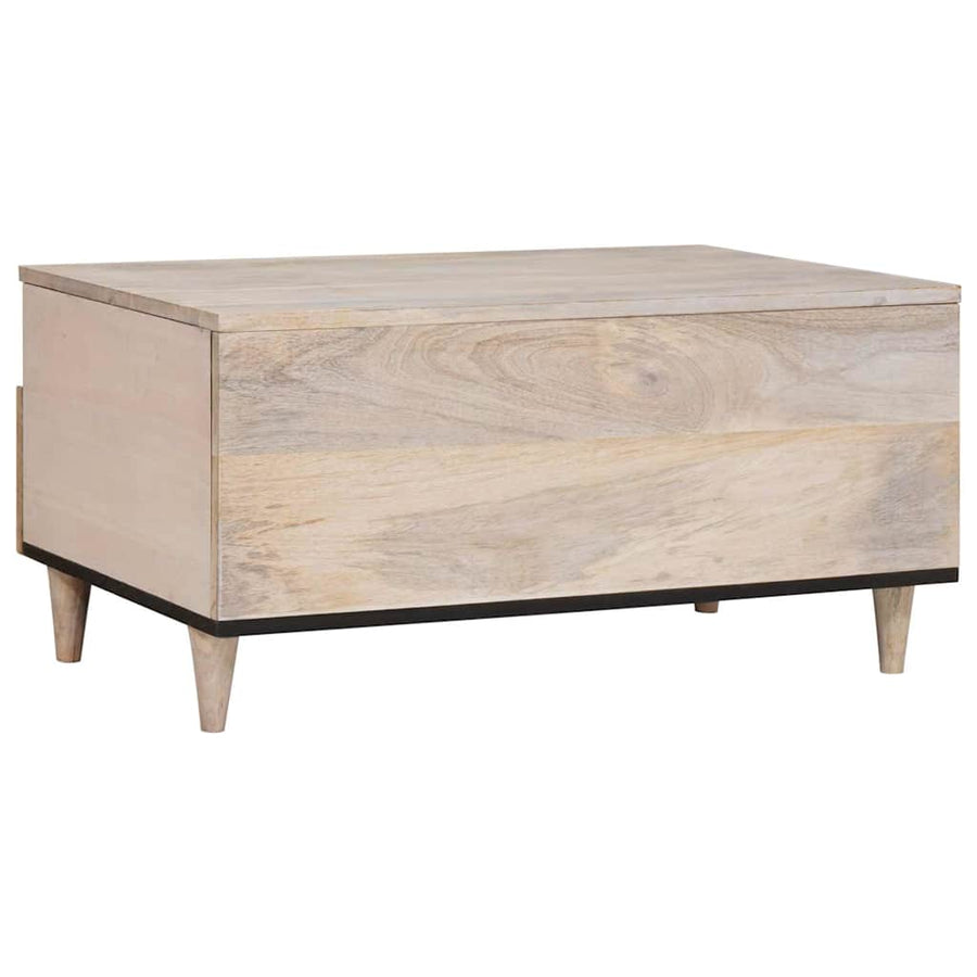 Salontafel met lade Wit 80 x 54 x 40 cm Massief acaciahout