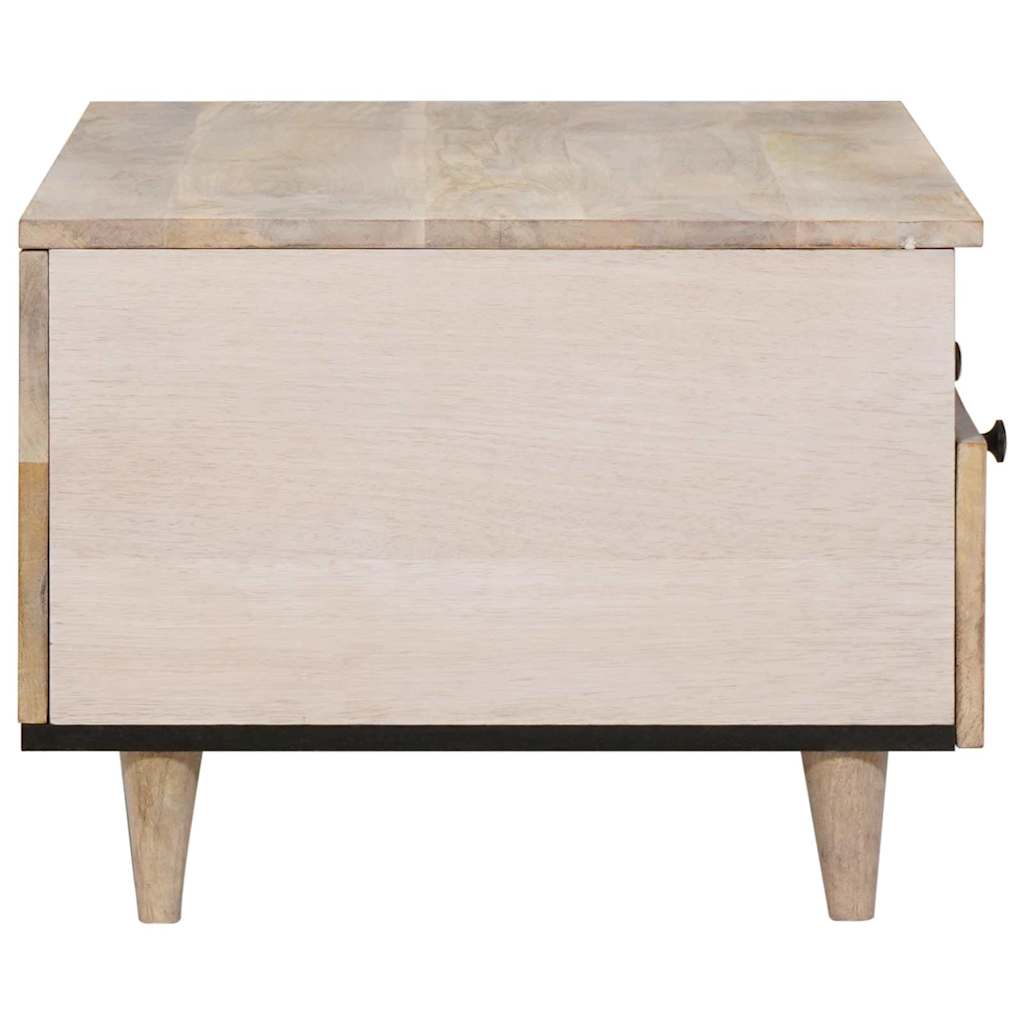 Salontafel met lade Wit 80 x 54 x 40 cm Massief acaciahout
