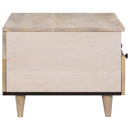 Salontafel met lade Wit 80 x 54 x 40 cm Massief acaciahout