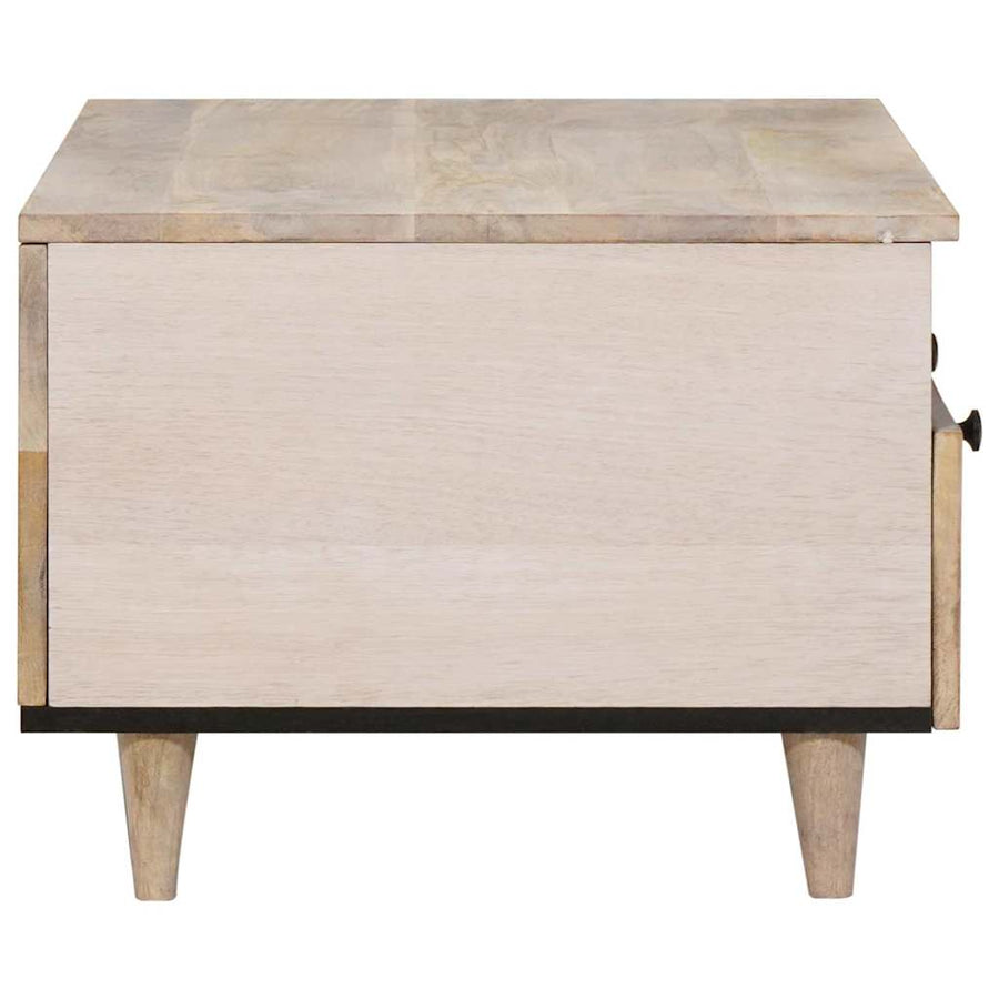 Salontafel met lade Wit 80 x 54 x 40 cm Massief acaciahout