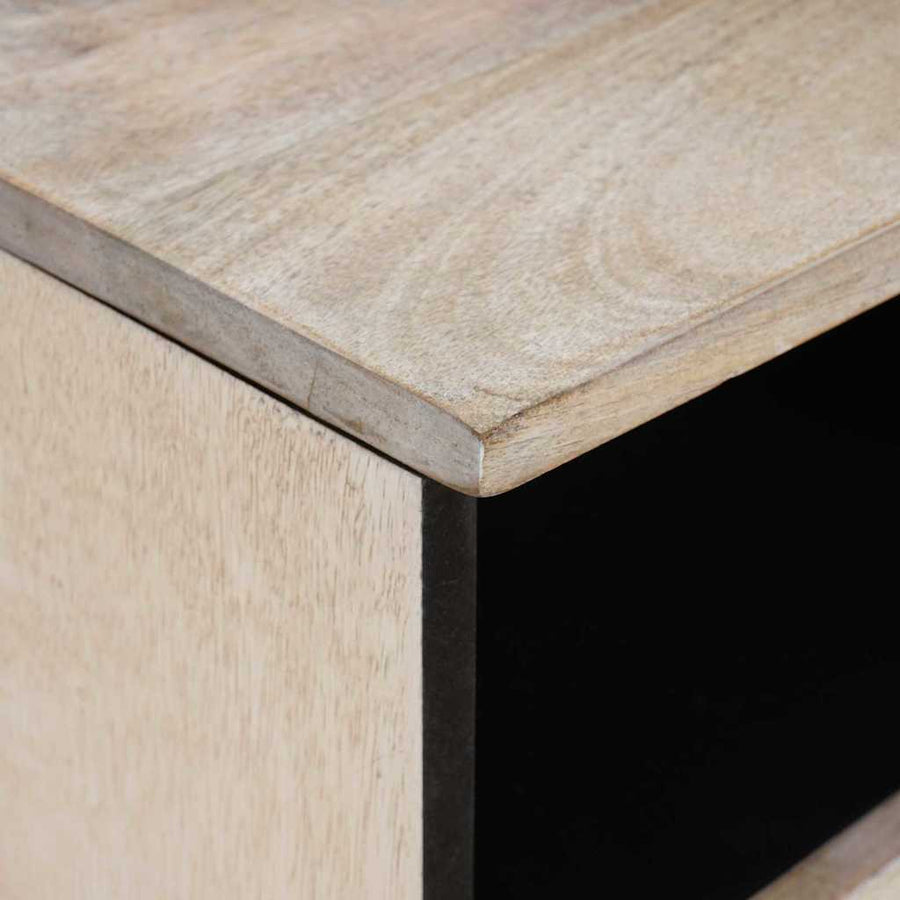 TV-kast met lade Wit 100 x 33 x 46 cm massief mangohout