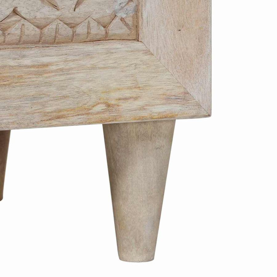 TV-kast met lade Wit 100 x 33 x 46 cm massief mangohout