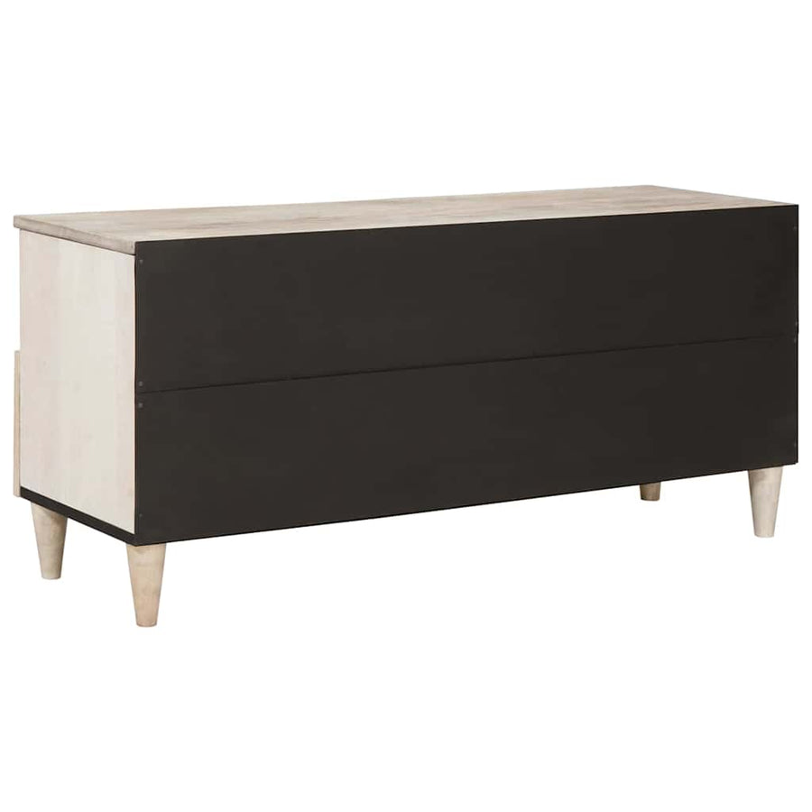 TV-kast met lade Wit 100 x 33 x 46 cm massief mangohout