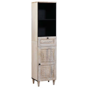 Badkamerkast 38x33x160 cm wit bewerkt hout
