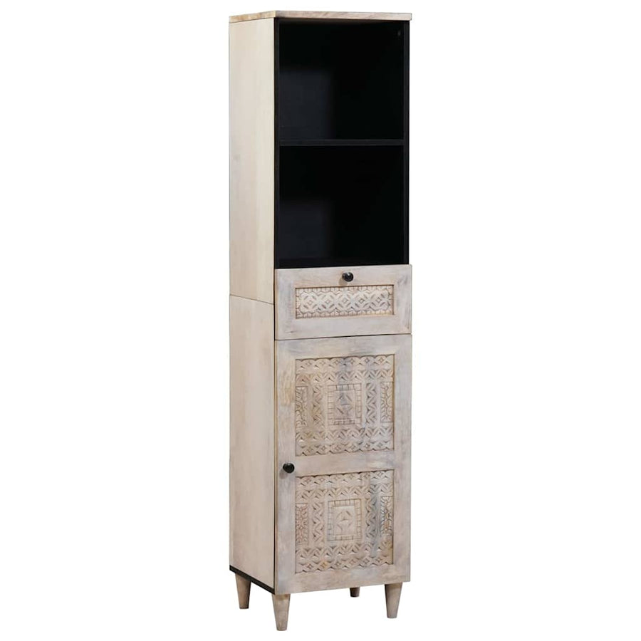 Badkamerkast met lade Wit 38 x 33 x 160 cm Bewerkt hout