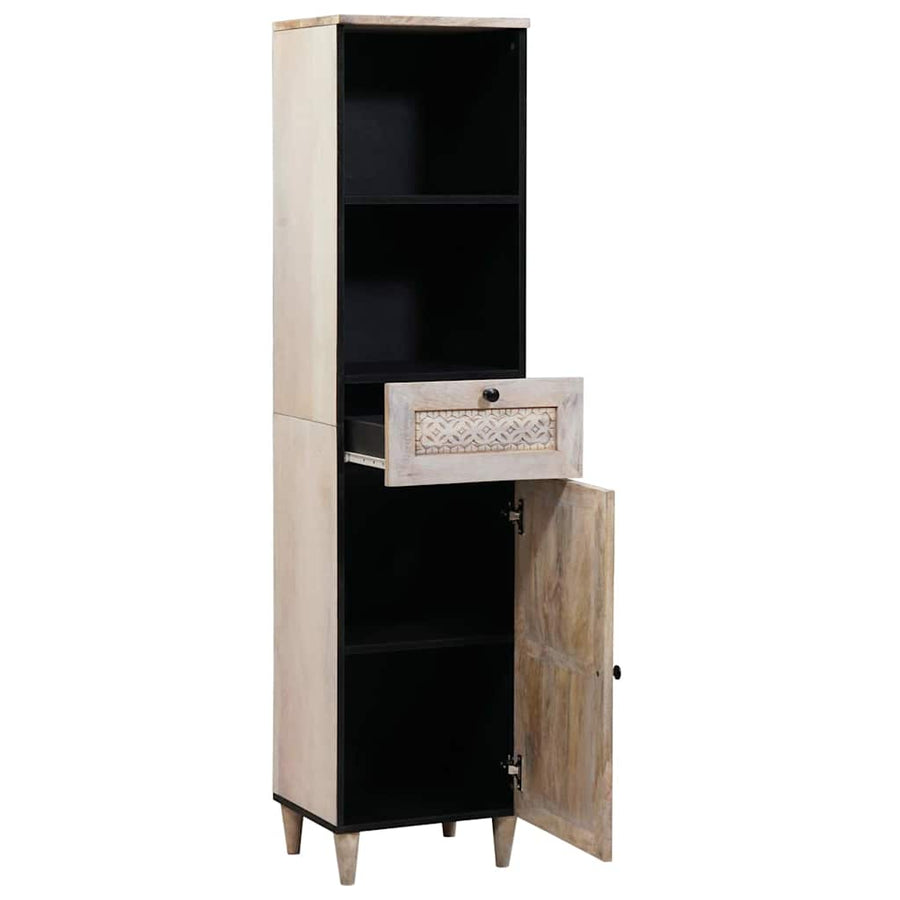 Badkamerkast met lade Wit 38 x 33 x 160 cm Bewerkt hout
