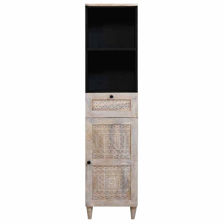 Badkamerkast met lade Wit 38 x 33 x 160 cm Bewerkt hout