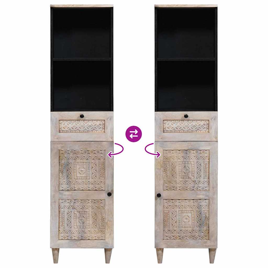 Badkamerkast met lade Wit 38 x 33 x 160 cm Bewerkt hout