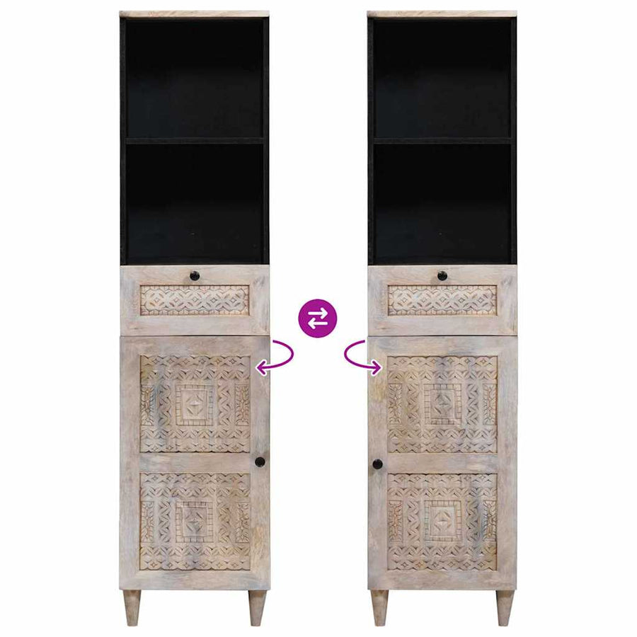 Badkamerkast met lade Wit 38 x 33 x 160 cm Bewerkt hout