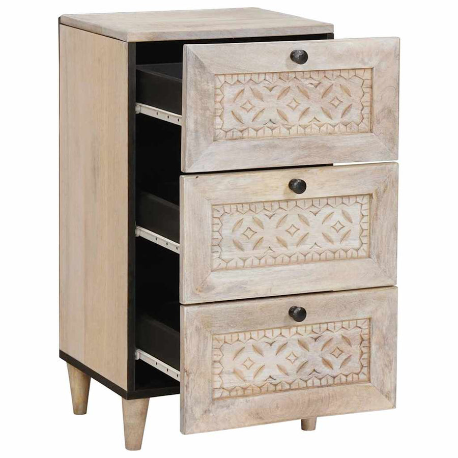 Dressoir Met Lade Wit 33.5 X 40 X 75 Cm Wit (gebleekte afwerking)